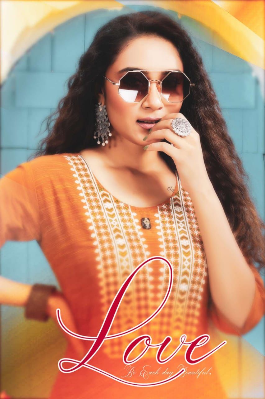 Love 101 Latest Ethnic Wear Heavy Cotton Embroidery Kurti Collection